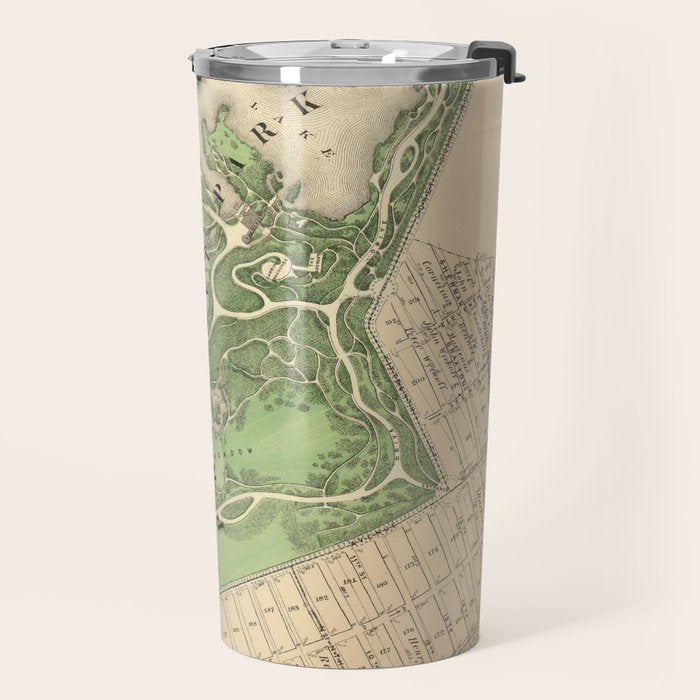 Old Prospect Park Map (1874) Vintage Brooklyn Public Square Atlas Travel Mug Gallery Image 2
