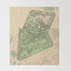 Old Prospect Park Map (1874) Vintage Brooklyn Public Square Atlas Throw Blanket Gallery Image 2