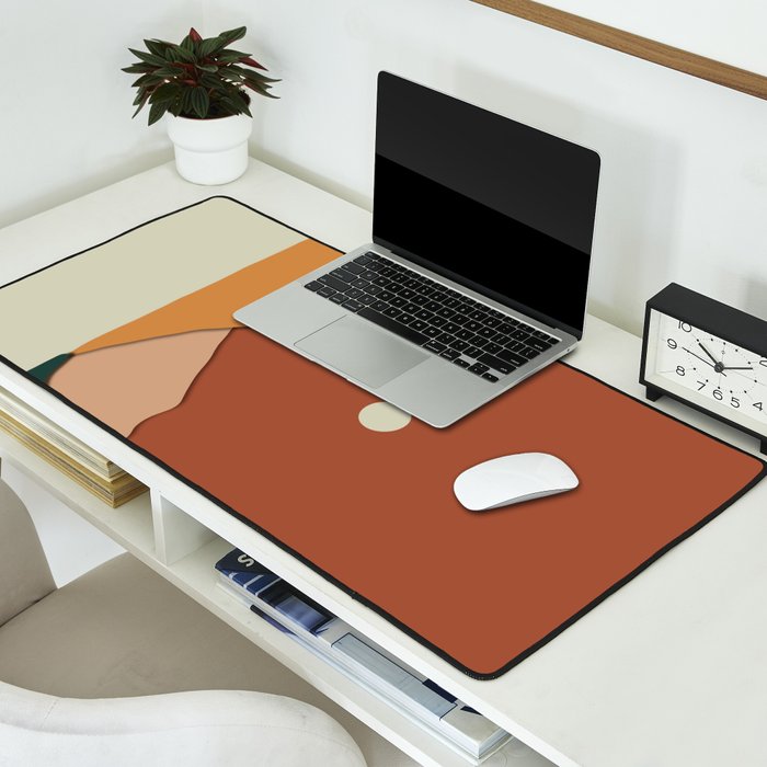 minimal mountain lake side  Desk Mat Gallery Image 2