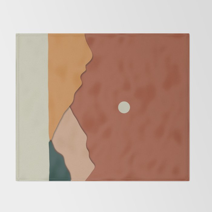 minimal mountain lake side  Throw Blanket Gallery Image 2