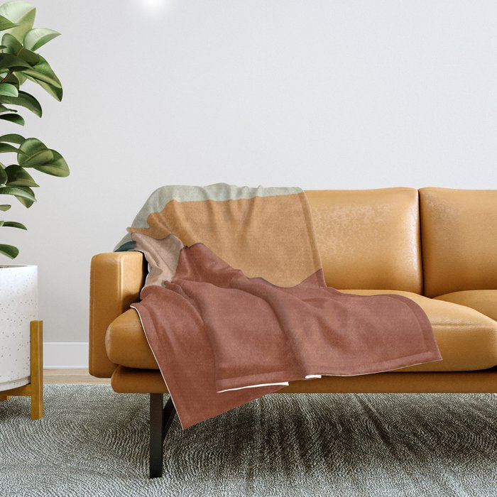 minimal mountain lake side  Throw Blanket Gallery Image 1