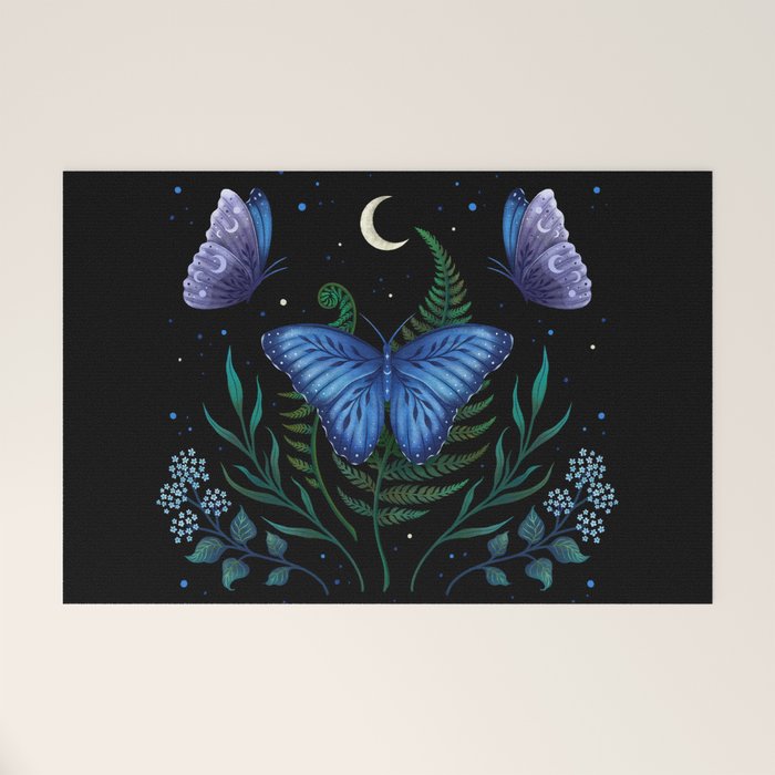 Blue Morpho Butterfly Welcome Mat Gallery Image 1