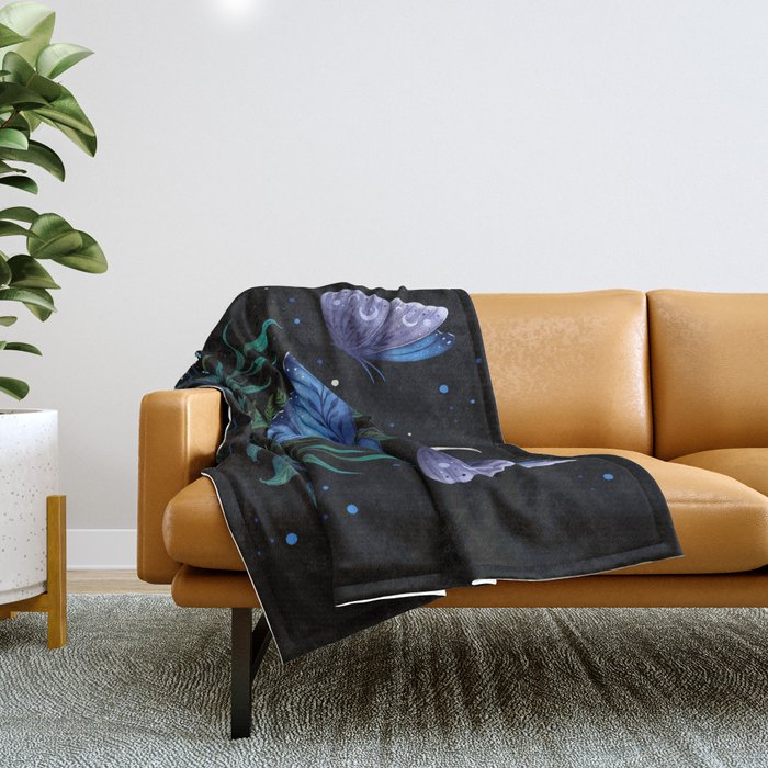 Blue Morpho Butterfly Throw Blanket Gallery Image 1