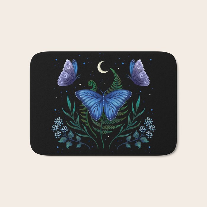 Blue Morpho Butterfly Bath Mat Gallery Image 1