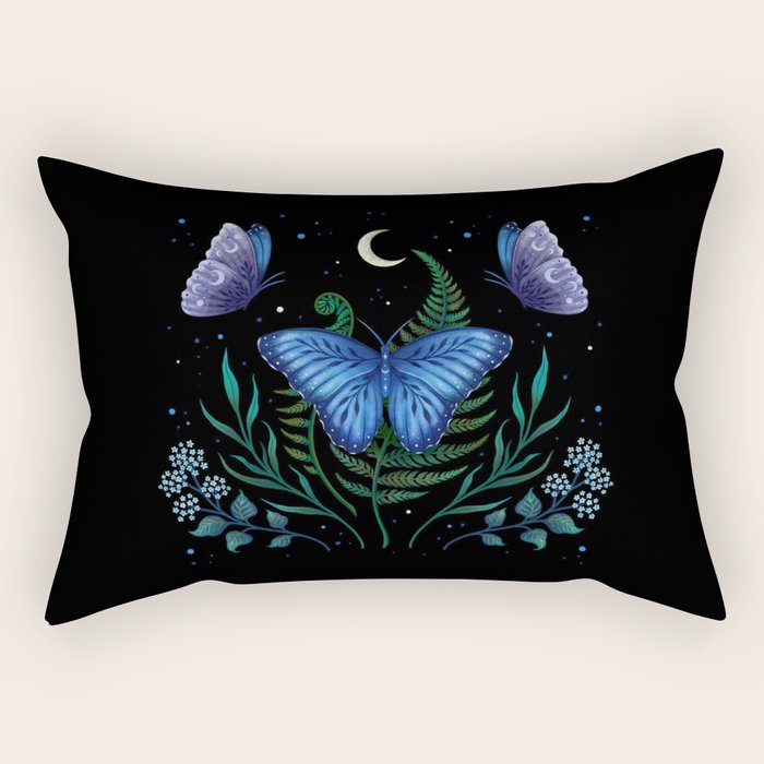 Blue Morpho Butterfly Rectangular Pillow Gallery Image 2