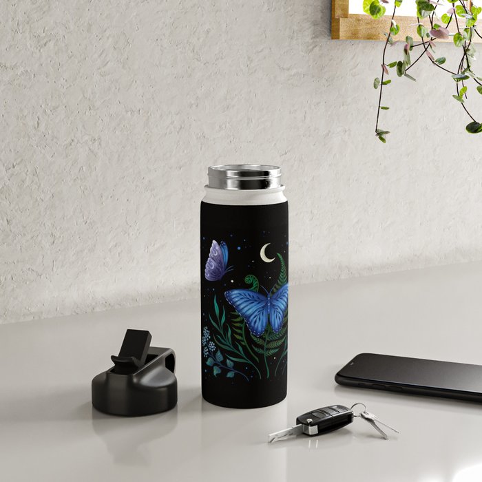 Blue Morpho Butterfly Water Bottle Gallery Image 4