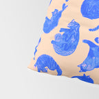 Sleepy Cozy Kitty Cats in Blue & Pink Pillow Sham Gallery Image 4