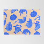 Sleepy Cozy Kitty Cats in Blue & Pink Rug Gallery Image 2