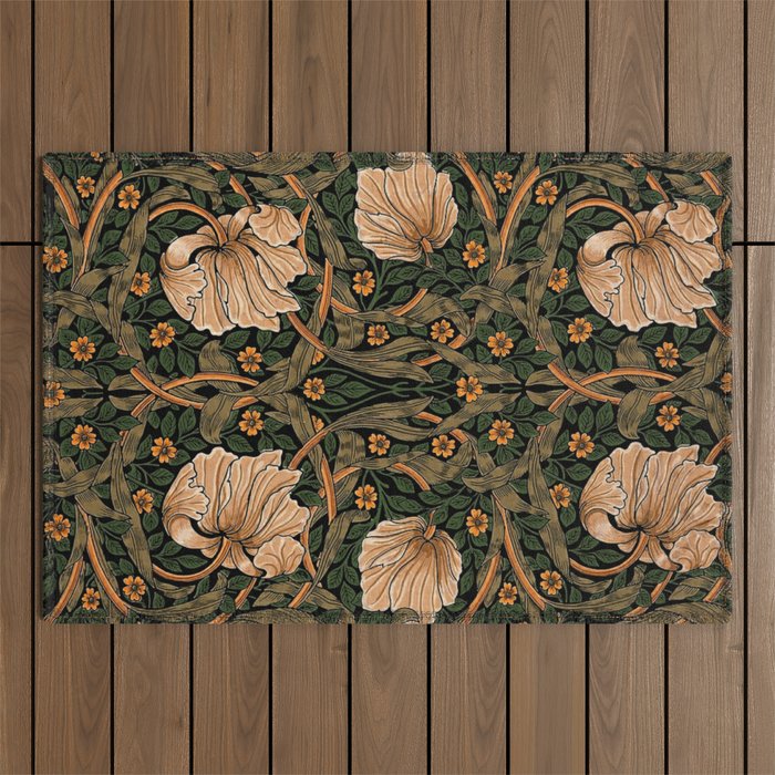 William Morris Pimpernel,No.2, William Morris floral design  Outdoor Rug Gallery Image 1