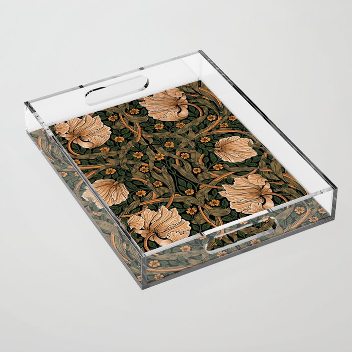 William Morris Pimpernel,No.2, William Morris floral design  Acrylic Tray Gallery Image 1
