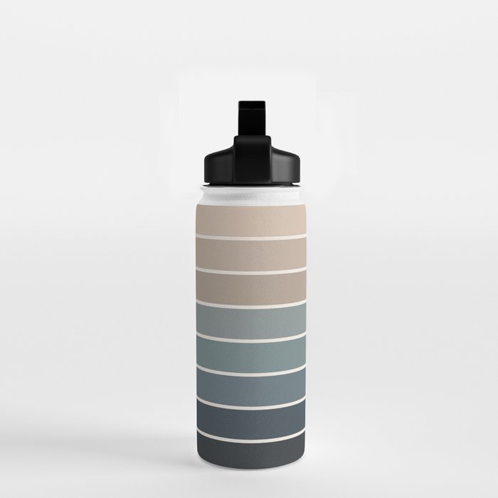 Gradient Arch XXVIII Earthy Blue Mid Century Modern Rainbow Water Bottle Gallery Image 2