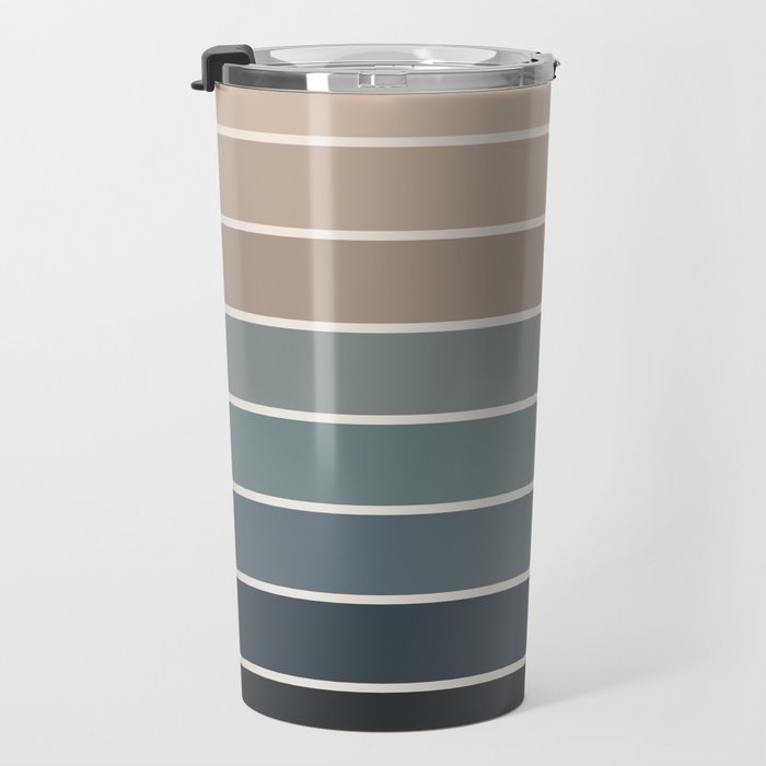 Gradient Arch XXVIII Earthy Blue Mid Century Modern Rainbow Travel Mug Gallery Image 3