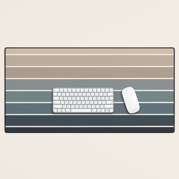 Gradient Arch XXVIII Earthy Blue Mid Century Modern Rainbow Desk Mat Gallery Image 1