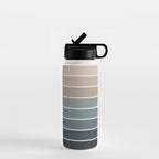 Gradient Arch XXVIII Earthy Blue Mid Century Modern Rainbow Water Bottle Gallery Image 1