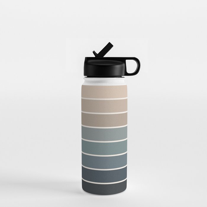 Gradient Arch XXVIII Earthy Blue Mid Century Modern Rainbow Water Bottle Gallery Image 1