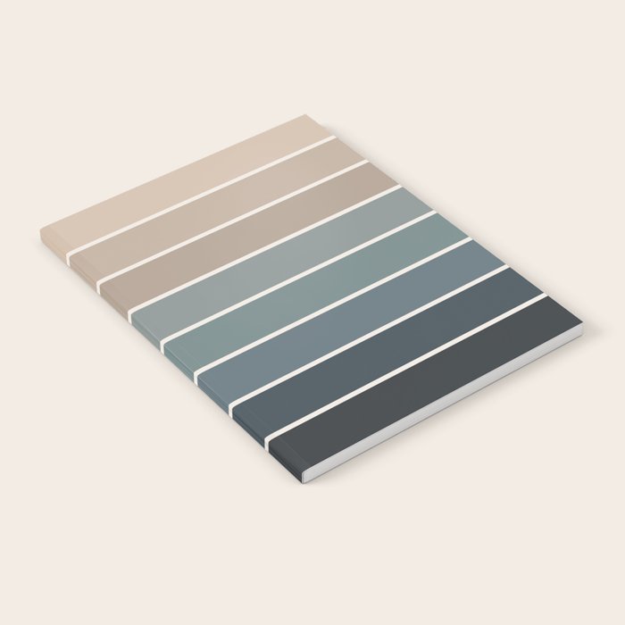 Gradient Arch XXVIII Earthy Blue Mid Century Modern Rainbow Notebook Gallery Image 1
