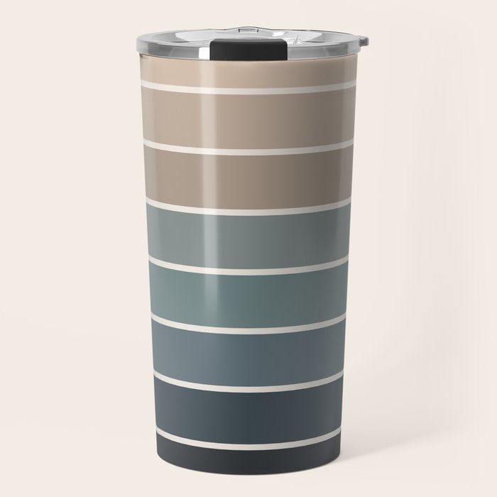 Gradient Arch XXVIII Earthy Blue Mid Century Modern Rainbow Travel Mug Gallery Image 1