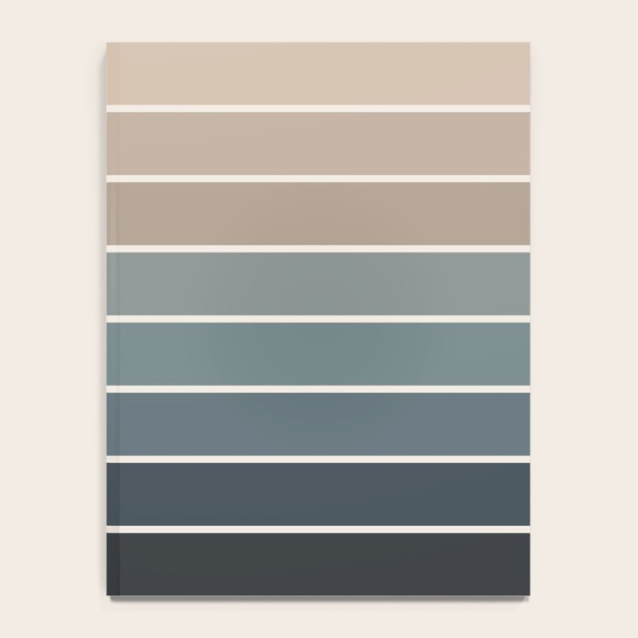 Gradient Arch XXVIII Earthy Blue Mid Century Modern Rainbow Notebook Gallery Image 4