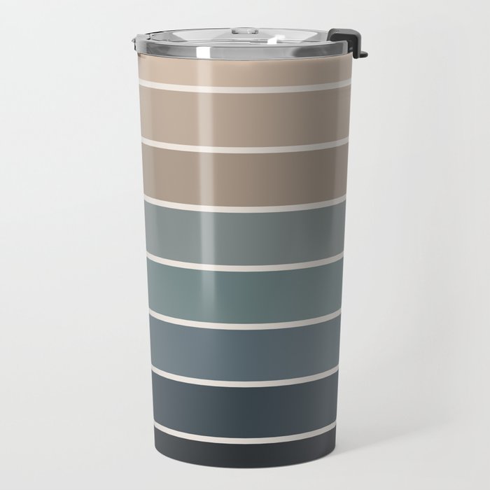 Gradient Arch XXVIII Earthy Blue Mid Century Modern Rainbow Travel Mug Gallery Image 2