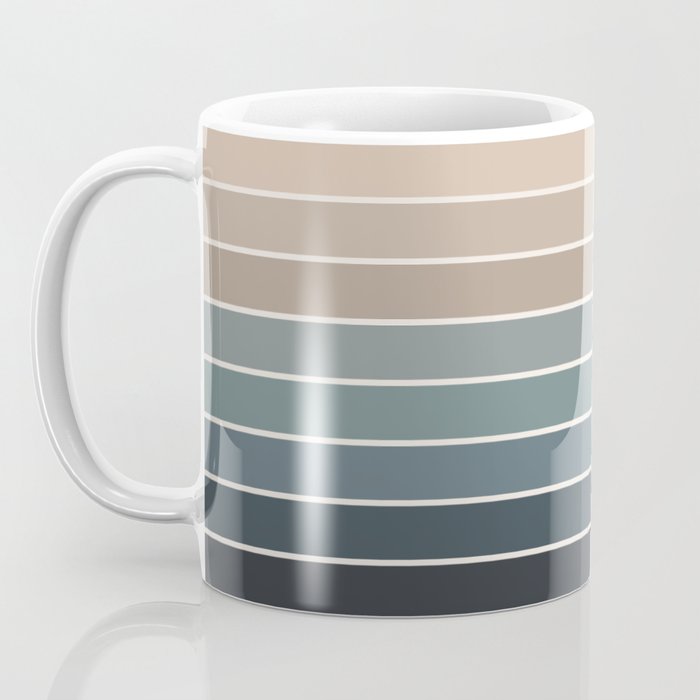 Gradient Arch XXVIII Earthy Blue Mid Century Modern Rainbow Coffee Mug Gallery Image 3