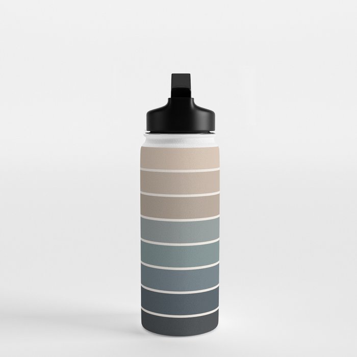 Gradient Arch XXVIII Earthy Blue Mid Century Modern Rainbow Water Bottle Gallery Image 3