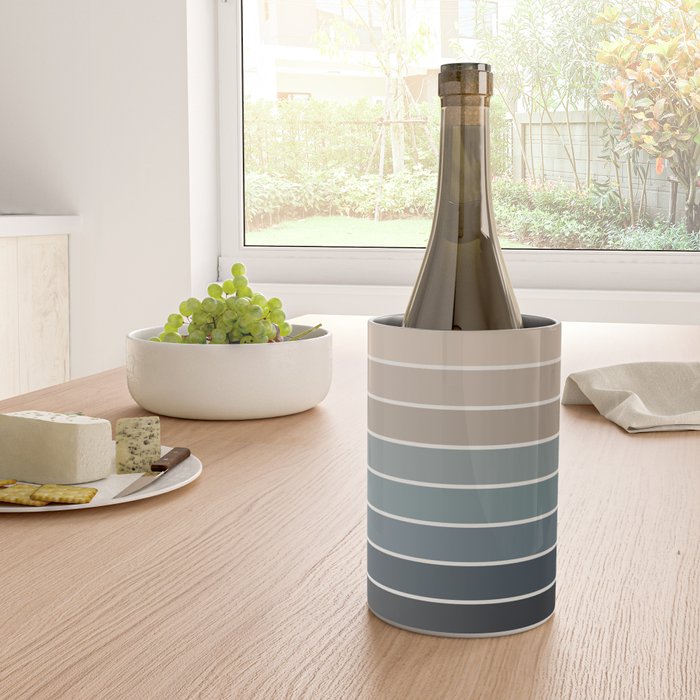 Gradient Arch XXVIII Earthy Blue Mid Century Modern Rainbow Wine Chiller Gallery Image 4