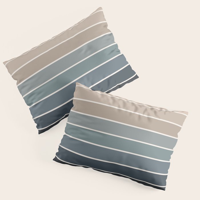 Gradient Arch XXVIII Earthy Blue Mid Century Modern Rainbow Pillow Sham Gallery Image 3