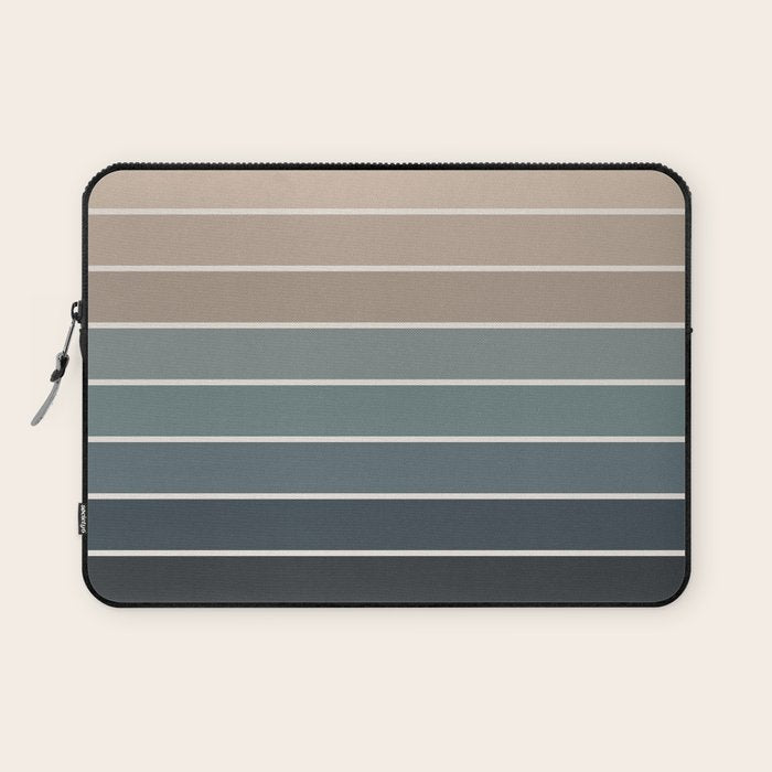 Gradient Arch XXVIII Earthy Blue Mid Century Modern Rainbow Laptop Sleeve Gallery Image 1