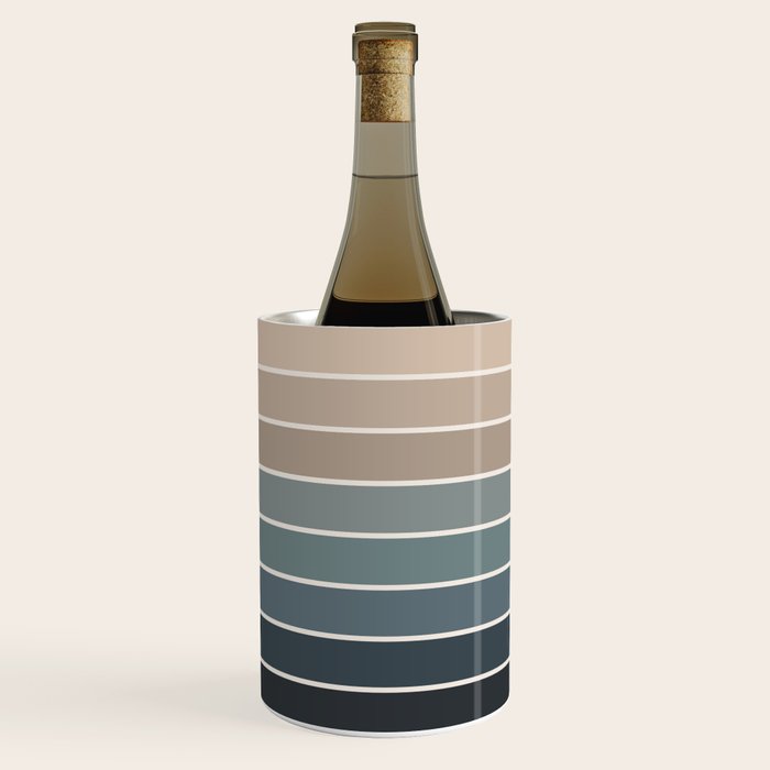 Gradient Arch XXVIII Earthy Blue Mid Century Modern Rainbow Wine Chiller Gallery Image 1