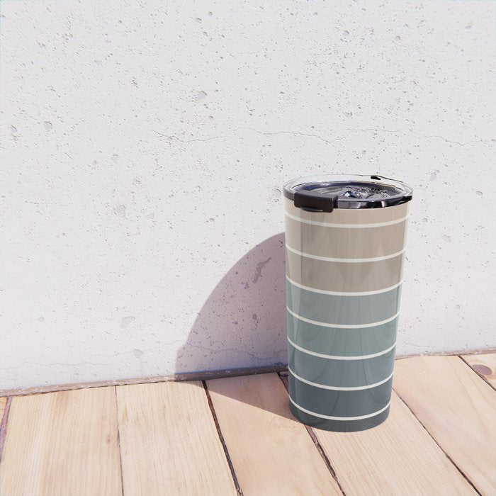 Gradient Arch XXVIII Earthy Blue Mid Century Modern Rainbow Travel Mug Gallery Image 4