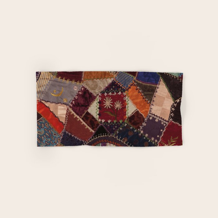 Vintage Bohemian Patchwork Bath Towel Gallery Image 1
