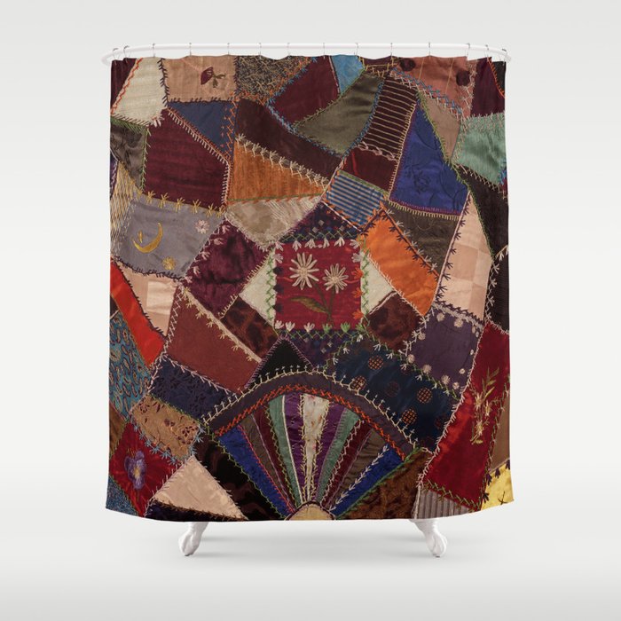 Vintage Bohemian Patchwork Shower Curtain Gallery Image 1