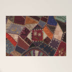 Vintage Bohemian Patchwork Welcome Mat Gallery Image 1