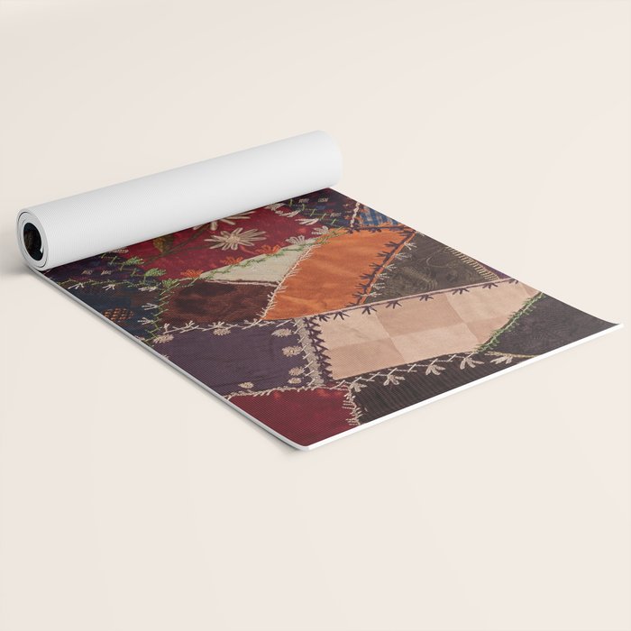 Vintage Bohemian Patchwork Yoga Mat Gallery Image 2