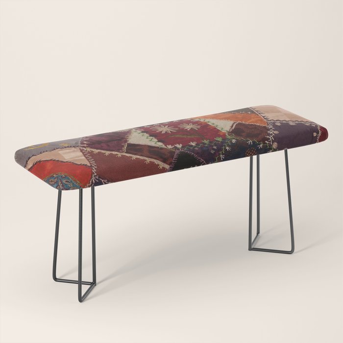 Vintage Bohemian Patchwork Bench Gallery Image 1
