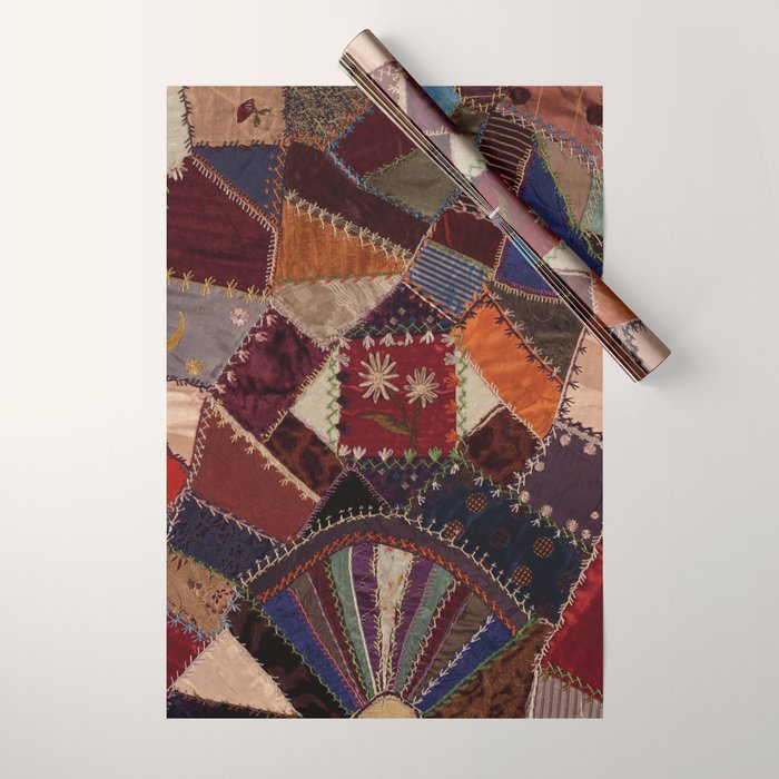 Vintage Bohemian Patchwork Wrapping Paper Gallery Image 1