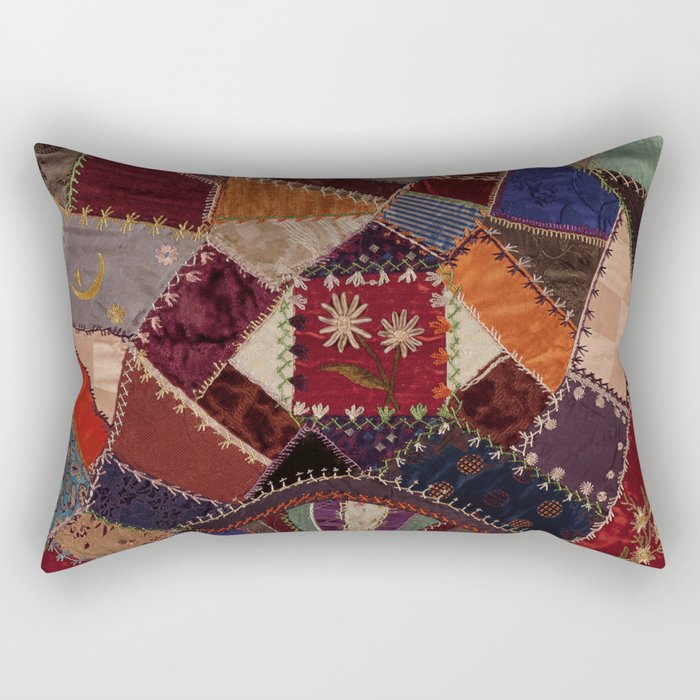 Vintage Bohemian Patchwork Rectangular Pillow Gallery Image 2