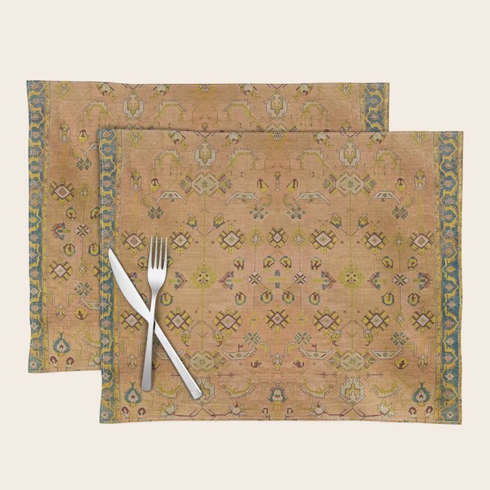 Persian Heritage Rug Design in Warm Earth Tones Placemat Gallery Image 1