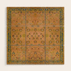 Persian Heritage Rug Design in Warm Earth Tones Wood Wall Art Gallery Image 1