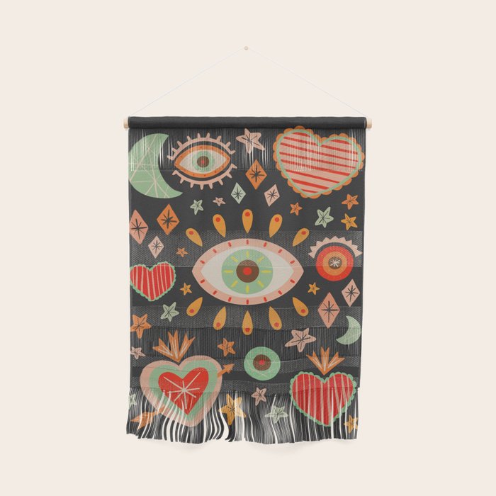 Sacred heart symbols & stars | Fall colors Wall Hanging Gallery Image 1