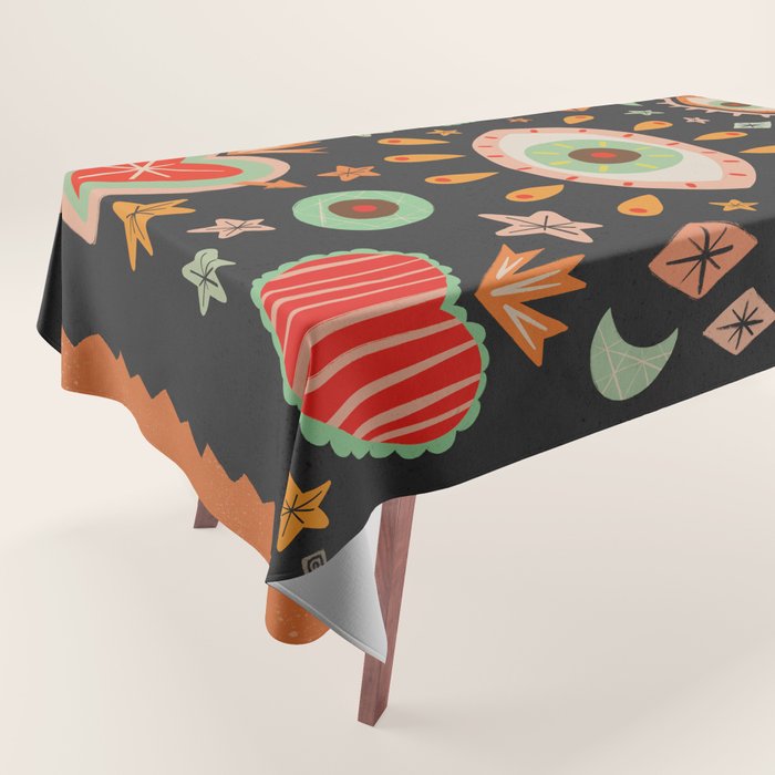 Sacred heart symbols & stars | Fall colors Tablecloth Gallery Image 1