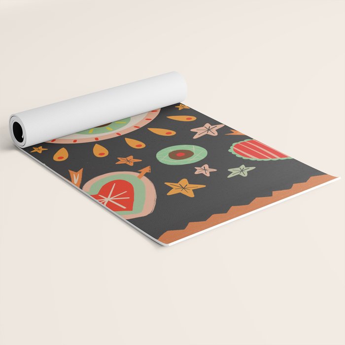 Sacred heart symbols & stars | Fall colors Yoga Mat Gallery Image 2