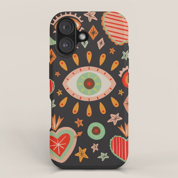 Sacred heart symbols & stars | Fall colors iPhone Case Gallery Image 1