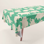 White Silly Cats Pattern Tablecloth Gallery Image 1