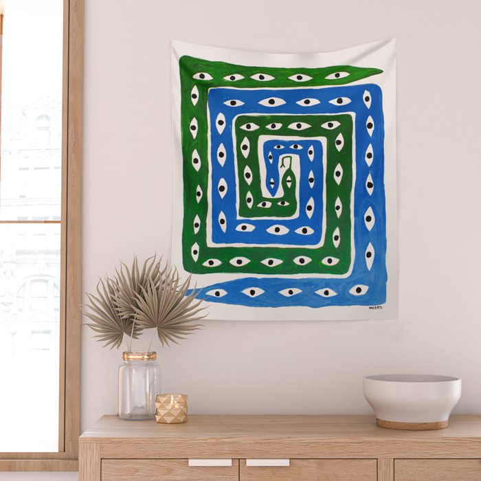 The Good Eye Snake Green/Blue Wall Tapestry Gallery Image 2