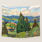 Canadian Landscape Franklin Carmichael Art Nouveau Post-Impressionism Wall Tapestry Gallery Image 4