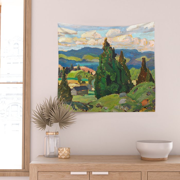 Canadian Landscape Franklin Carmichael Art Nouveau Post-Impressionism Wall Tapestry Gallery Image 2