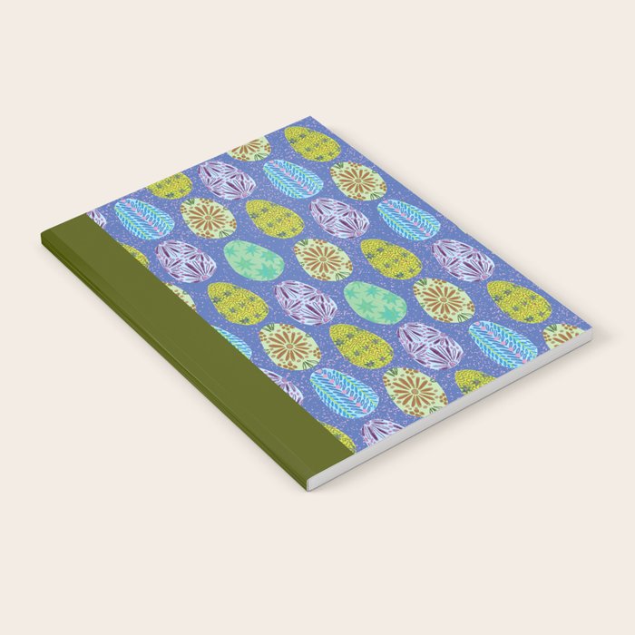 Colorful Folk Art Easter Eggs in Lavender & Green Notebook Gallery Image 2