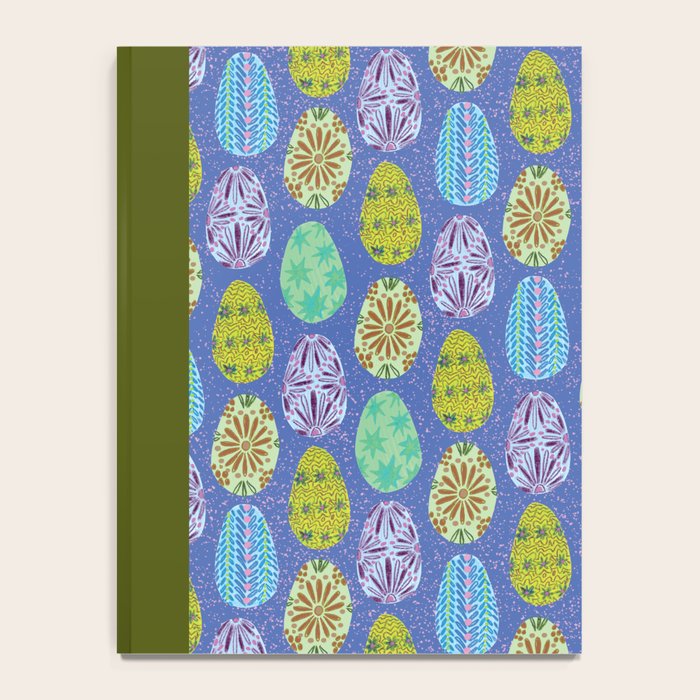 Colorful Folk Art Easter Eggs in Lavender & Green Notebook Gallery Image 4