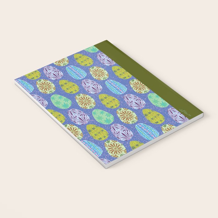 Colorful Folk Art Easter Eggs in Lavender & Green Notebook Gallery Image 3